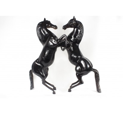 Large Black Horses